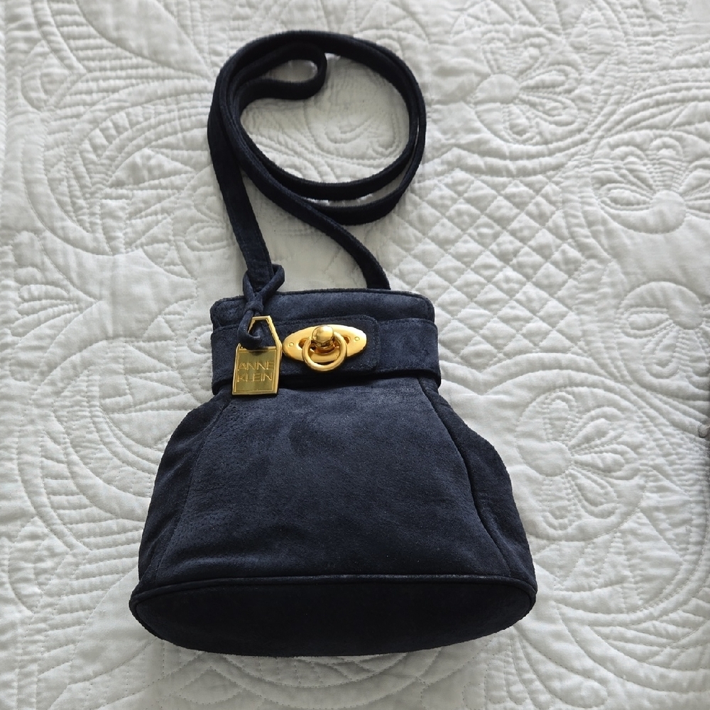 Anne Klein Black Crossbody Bag with Gold Hardware